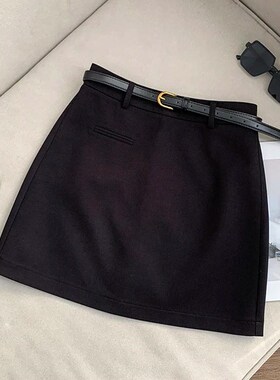 灰色西装半身裙高级感2025夏季小个子休闲高腰显瘦a字短裙包臀裙