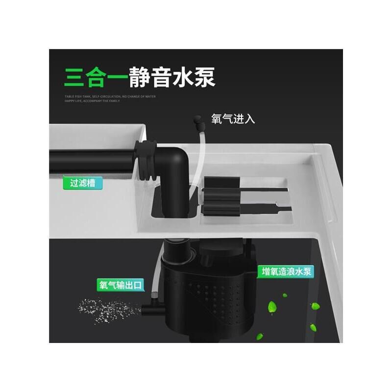 玻璃金鱼缸过滤制氧一体机客厅小型鱼缸家用懒人免换水生态自循环