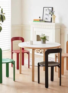 实木餐椅雷伊Rey椅北欧设计复古客厅餐桌椅家用网红中古书桌椅子