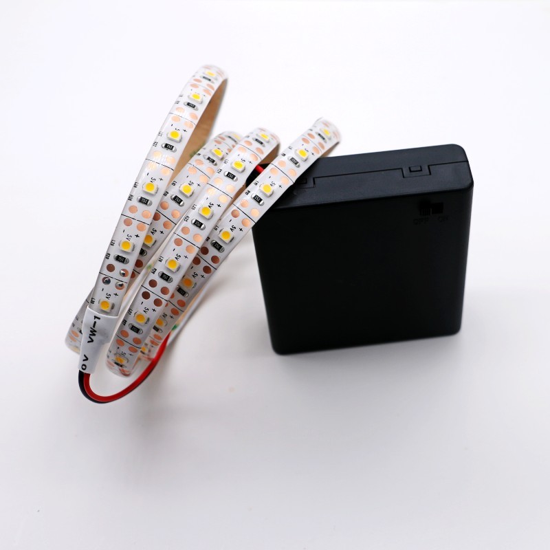 5vled灯条带开关电池盒灯带3528贴片地摊服装模型diy防水软灯带