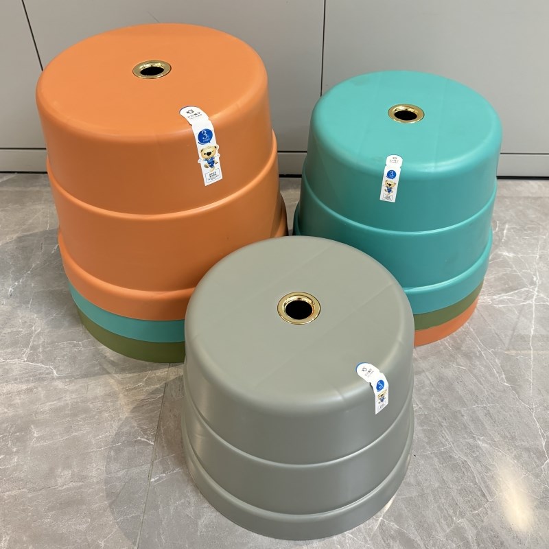 熟胶塑料圆凳加厚家用茶几矮凳子成人换鞋洗澡凳儿童可堆叠小板凳