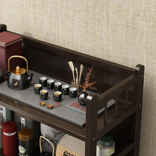 博古架置物架多功能茶柜架茶台玄关多宝阁书架实木多层储物架中式