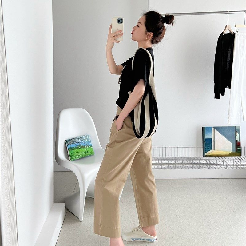 MANMANS包容一切腿型 宽松显瘦法式九分直筒棉布裤子休闲裤夏女,女装/女士精品,休闲裤,淘宝优惠券,粉丝福利购,淘宝优惠卷