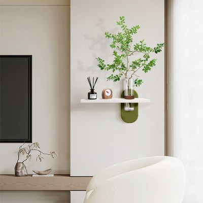 DIY餐厅水培绿植装饰画奶油风客厅立体可置物壁画砂岩肌理感挂画