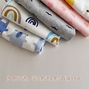 婴儿裤子春秋款纯棉a类薄款6一12月宝宝打底裤可开档秋裤睡裤秋装