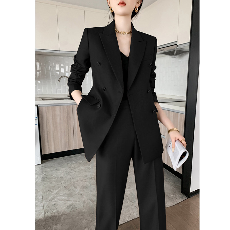 休闲西装套装女秋冬高级感阔腿裤气质御姐职业正装工作服西服外套