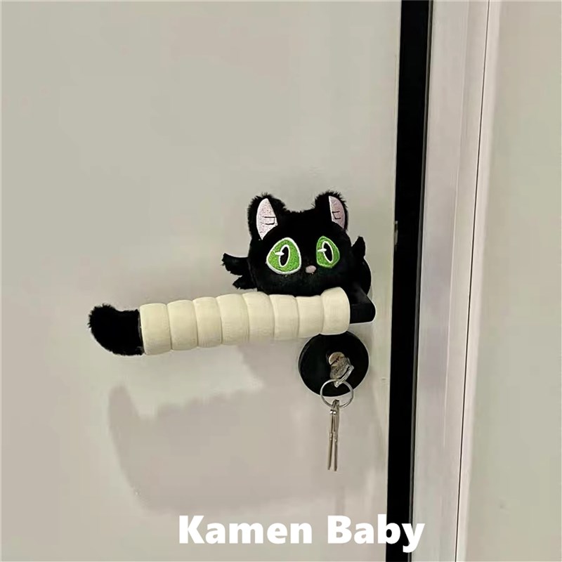 可爱绿眼猫咪门把手护套防碰撞防静电保护套拉手保护套门把手装饰