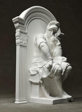 洛伦佐德美第奇石膏像米开朗基罗雕塑桌面书架酒柜装饰摆件