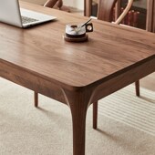 蕉也实木书桌1.4米北美黑胡桃木意式 轻奢书房写字台1.6米电脑桌