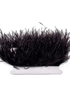 温册羽毛-10饰CM收8边鸵KRR鸟毛布边服装配材料礼裙摆DI服Y鸵鸟毛