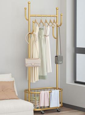 架落卧室挂衣架可移动带轮家用厅网衣红地轻奢客晾衣HVM架简易衣