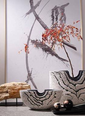 现代简约抽象艺餐术插花器花瓶52927板摆客件轻奢样间厅桌面软装