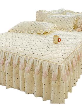 水洗棉床裙单床件床罩否纯棉毛全棉床单带裙边mc12941磨围裙罩遮