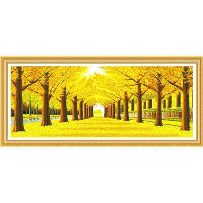 ?444Z黄金满财F765HM9H地十字绣20客22新款厅摇钱树发大幅手工树