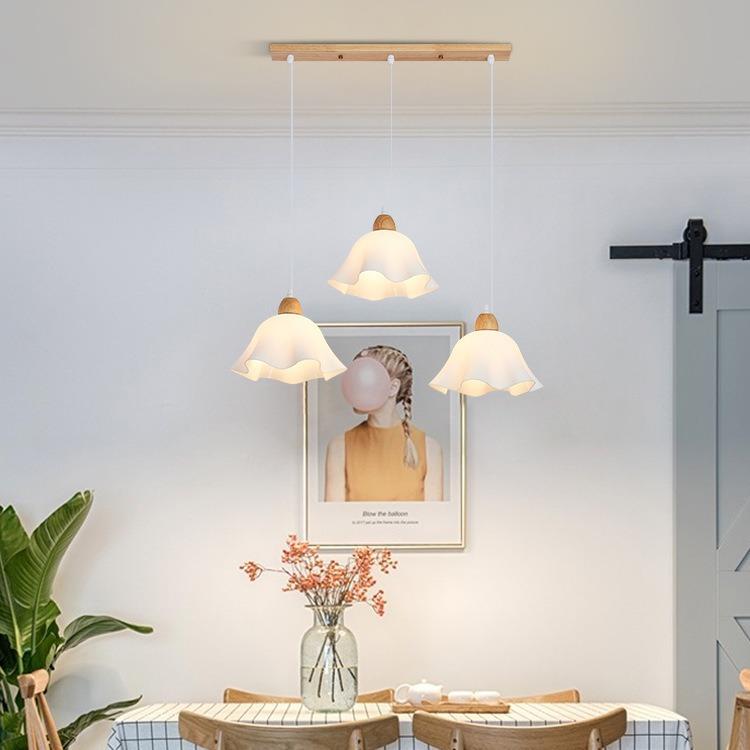 日式原木花红朵餐饭厅吊灯现代简约网155is奶油餐厅灯2025年n新款