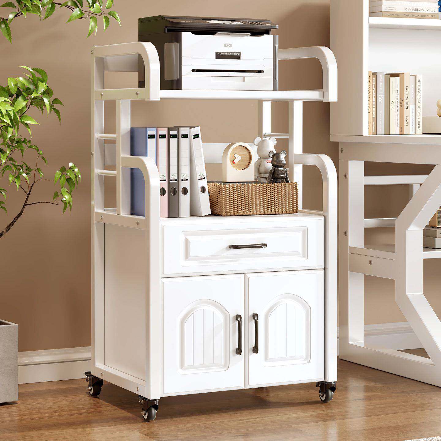 打印机置物架放置落纳地文件柜轮子移动矮ELZ柜子架家用收柜储物