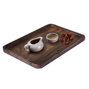 FAS黑啡胡桃木制茶盘JDJ 18.cm整木长方形咖5盘茶点餐酒店 008830