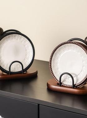 中值古风陶瓷吐骨碟带收纳架RIY高颜茶骨碟蘸料碟调料碟套下装午