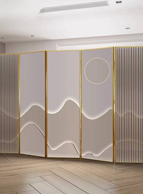 现代UTY简中式铝合金屏办风隔断客厅约遮挡卧室酒店公室动折叠移