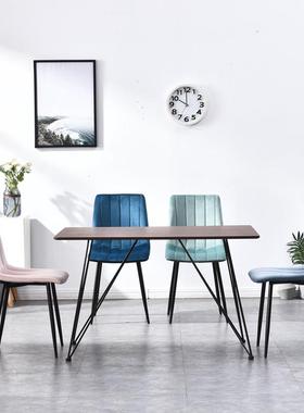 铁艺软包背北欧轻奢餐简约椅奶网红58620椅子家用餐桌椅组合茶靠