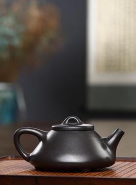 宜兴紫砂茶壶原紫矿石黄料子砂冶石75503瓢壶礼品壶茶具