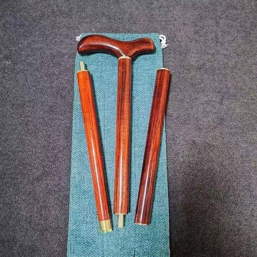 紫檀质拐杖QTQ圆防滑拐棍手棍杖文木明登山手杖轻便头防滑