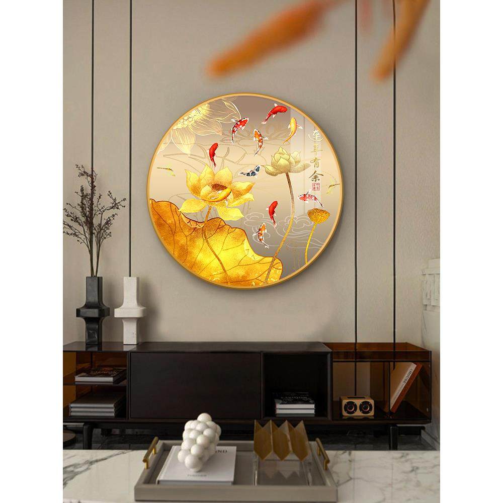 九代图圆形玄关装饰画MH13现简约厅客餐鱼厅挂画轻奢2023新款壁画