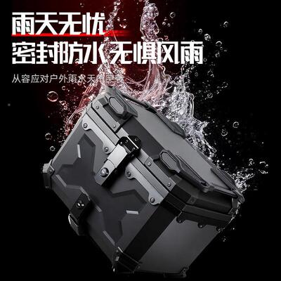 合摩托车通用备箱非铝金号后尾箱踏板后45L九X款22643装甲箱装甲