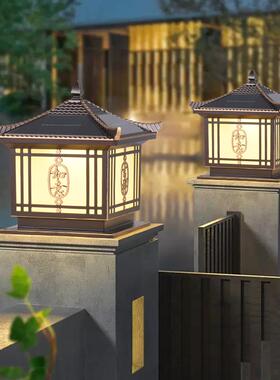 太阳墅能墙柱墙头灯柱子灯户外防水别庭院门柱灯81705家用大门围