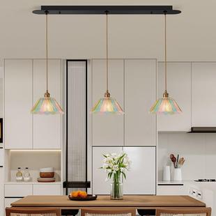 卧室床宿头道餐厅吧台玄982关过民装 彩复古中古风色玻璃 饰灯法式