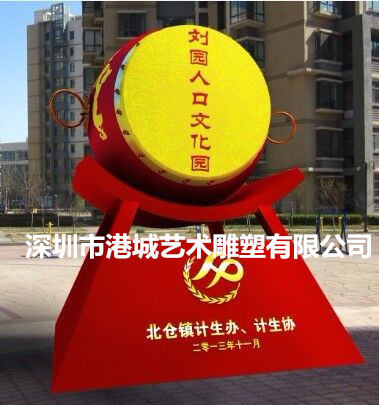 玻璃钢大鼓商场酒店扭秧歌彩绘花鼓花鼓雕塑模型节日春节美陈摆件