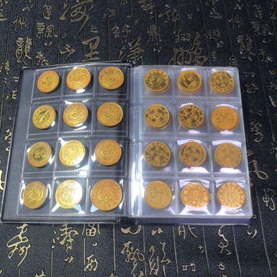 批发仿古银元钱币收藏册一套120枚2角金币工艺品收藏册子
