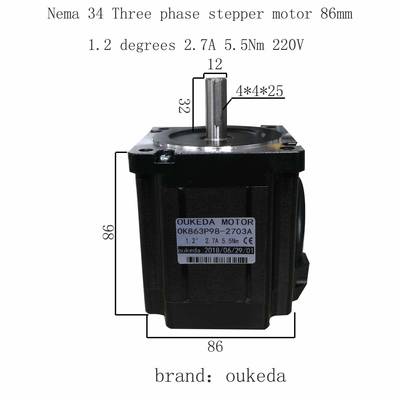 86threephasemotor1.2degrees220v5.5Nm2.7ANema34