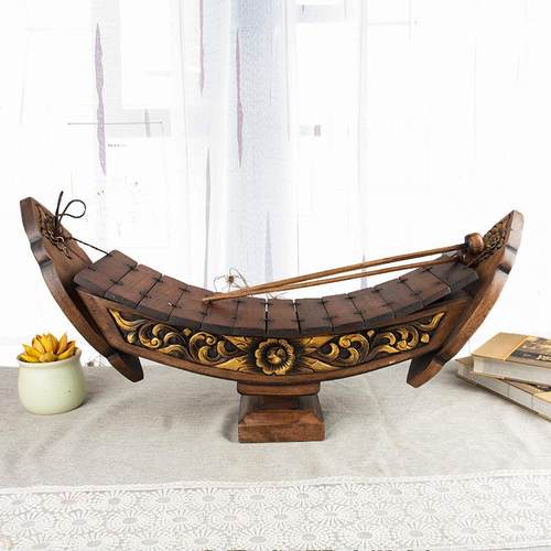 泰国工艺品乐器木琴东南亚摆件复古实木雕刻家居客厅装饰品摆件