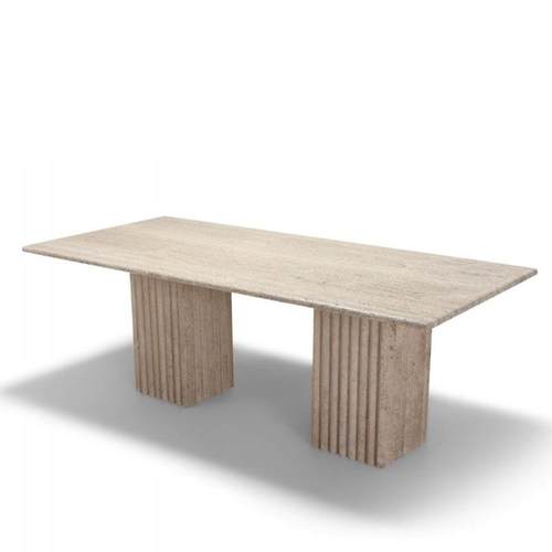 天然洞石茶几石灰华边几别墅长条桌复古桌子