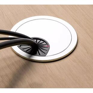 电脑桌穿线孔盖办公桌面线孔盖台面板书桌子金属50孔洞线孔装饰盖