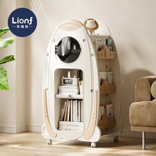 乐婴坊儿童书架玩具收纳架旋转一体落地书柜家用置物架宝宝绘本架