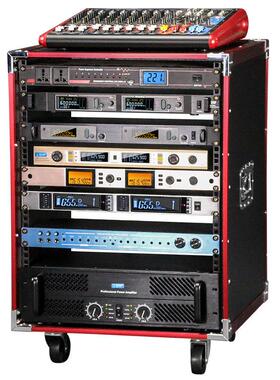 12U航空机柜16U加固机箱舞台调音台架子机柜功放机机柜红铝航空箱