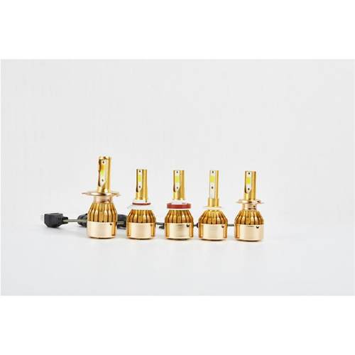 C6led汽车大灯双色温黄白爆闪金色铝件雾灯灯泡超亮快启聚光C9