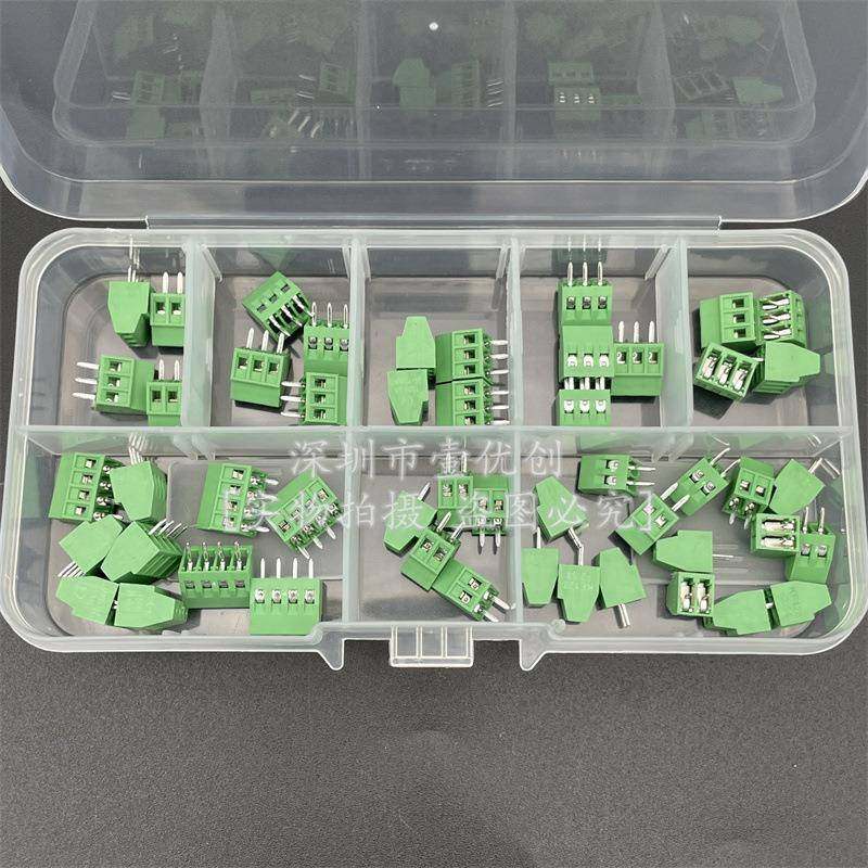 50PCSDG308接线端子KF1282.54mm间距PCB螺钉式2/3/4P套件盒装