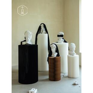 十八纸圆柱商品展示台橱窗展示架货架陈列圆形装饰台中岛落地流水