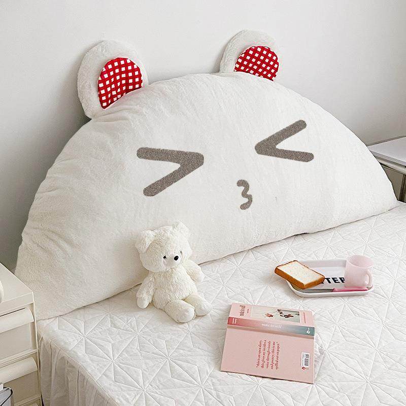 床头大靠背兔兔绒少女心软糯熊刺绣榻榻米沙发床可拆靠垫抱枕