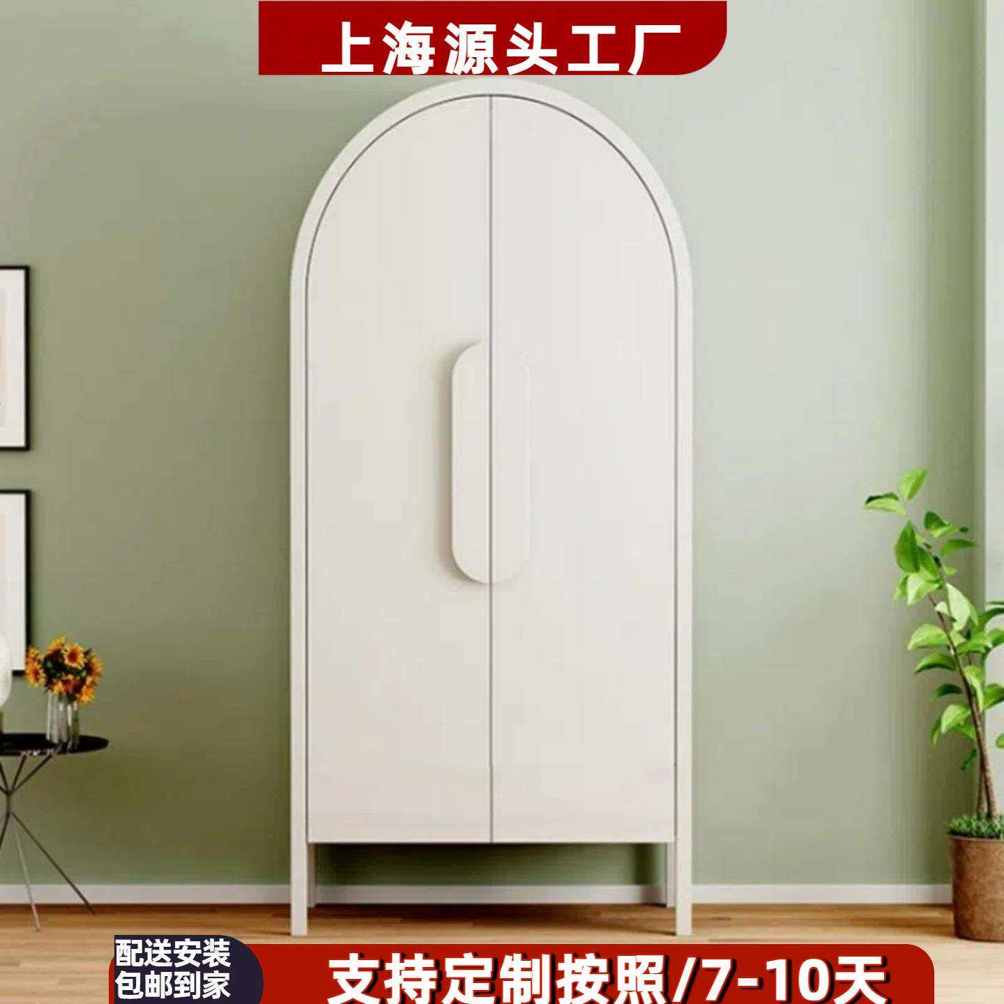 北欧烤漆衣柜实木简易双开门衣帽柜现代简约卧室衣橱多功能储物柜