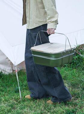 SN户外餐具野餐碗304不锈钢便携收纳套装露营用品装备露营小桌子