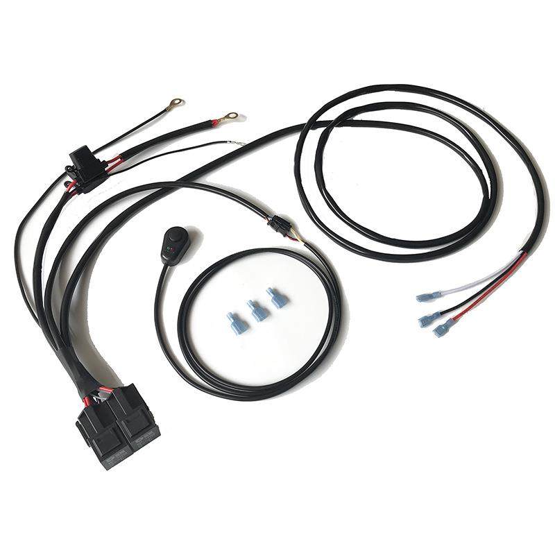 牧马人改装大功率LED条灯线束LED工作灯远近光双控一拖一线束