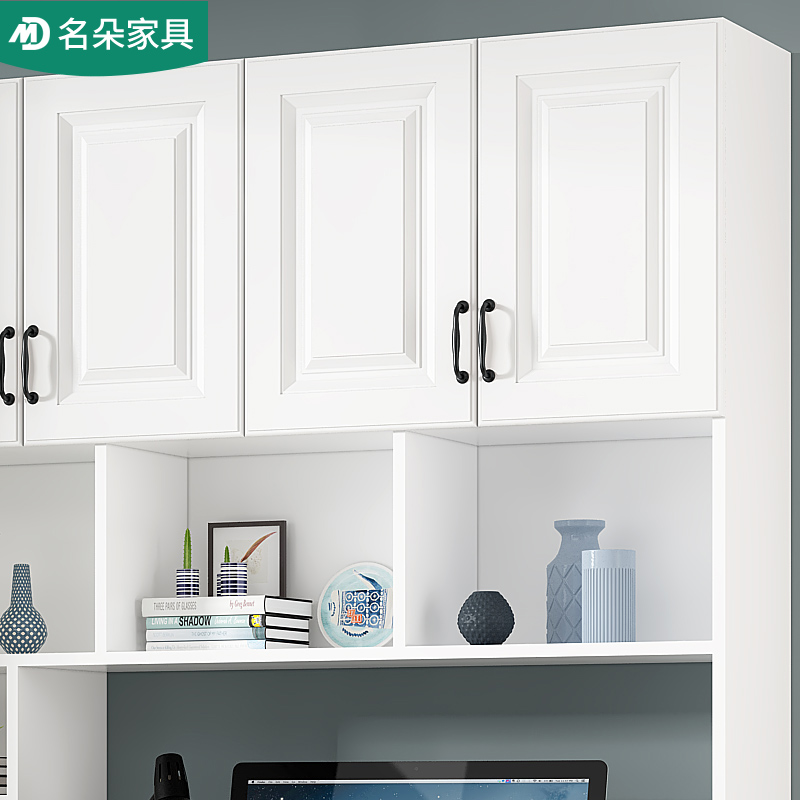 小户型书架电脑书桌一体桌家用学生写字桌衣柜组合收纳置物架5FL3