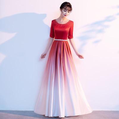大合唱演出服女长裙学生合唱团红歌朗诵宴会主持人指挥晚礼服长款