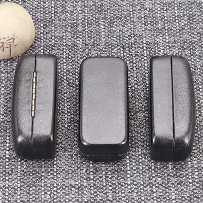 皮质印章盒方章法人私章姓名印鉴方形盒子收纳盒PU皮绒布内衬便携