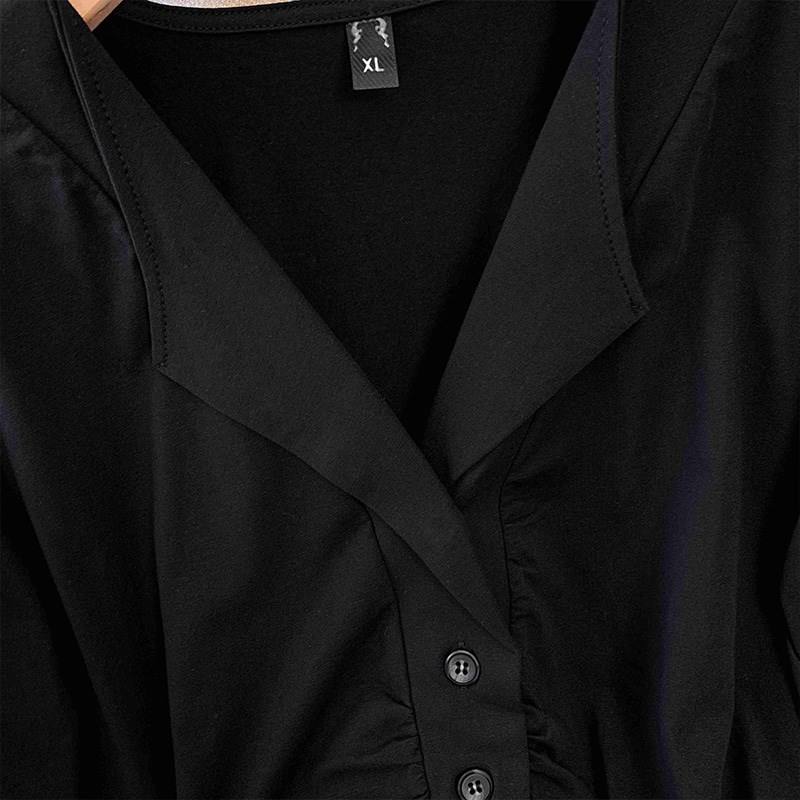 上衣女夏款胖mm特色针织衬衫大码设计感遮肚子短袖弹力显瘦针织衫