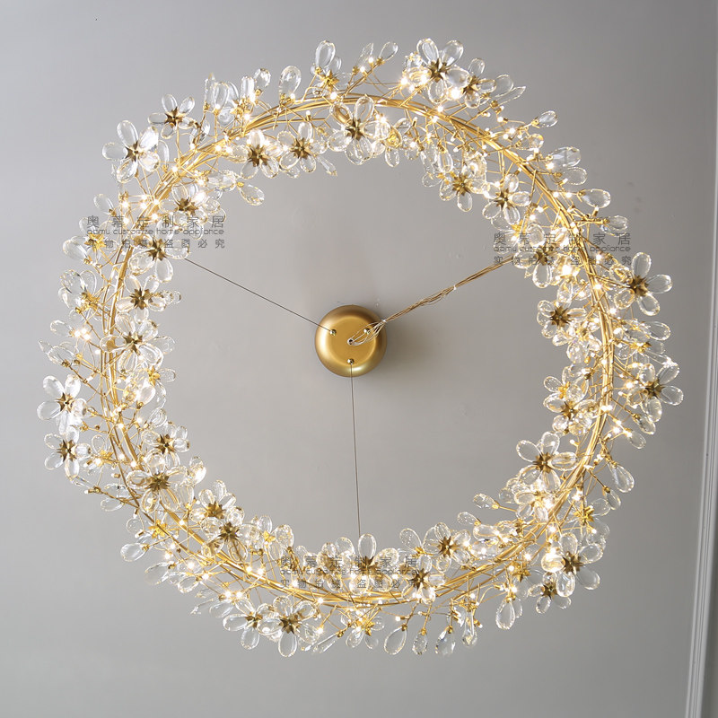 美式乡村树枝水晶客厅萤火虫装饰灯展厅样板房服装店个性装饰吊灯